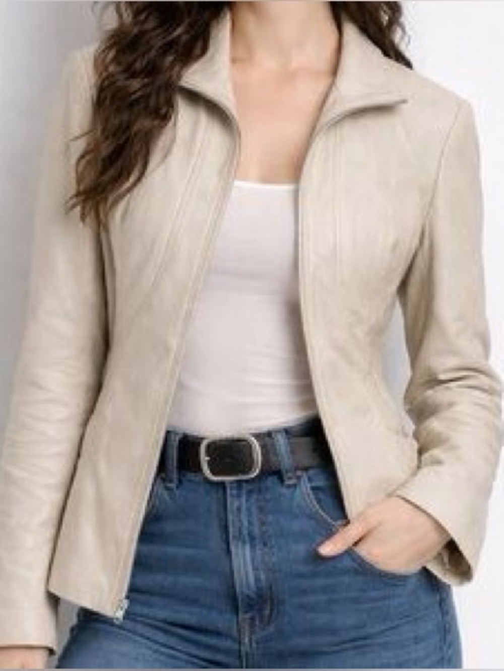 BERNARDO | fitted leather jacket | size large